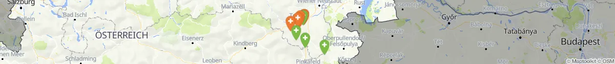 Kartenansicht für Apotheken-Notdienste in der Nähe von Aspang-Markt (Neunkirchen, Niederösterreich)